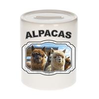 Bellatio Dieren liefhebber alpaca spaarpot 9 cm jongens en meisjes - keramiek - Cadeau spaarpotten alpacas liefhebber