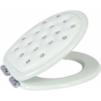 primaster WC-Sitz Soft - weiß mit Absenkautomatik & Strasssteinen