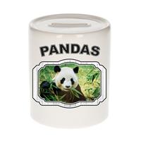 Bellatio Dieren liefhebber panda spaarpot 9 cm jongens en meisjes - keramiek - Cadeau spaarpotten pandaberen liefhebber
