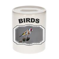 Bellatio Dieren liefhebber putter vogel spaarpot 9 cm jongens en meisjes - keramiek - Cadeau spaarpotten vogels liefhebber