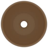 vidaXL Wastafel rond 40x15 cm keramiek matcrème