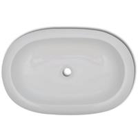 vidaxl Keramik Waschtisch Waschbecken Oval Weiß 63 x 42 cm - 