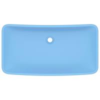vidaXL Wastafel rechthoekig 71x38 cm keramiek mat lichtblauw
