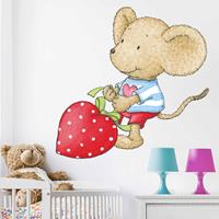 Klebefieber Wandtattoo Kinderzimmer Steinbeck - Lillebi mit Herzchenkissen