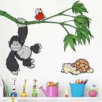 Klebefieber Wandtattoo Kinderzimmer NICI - Wildfriends Affe Schildkröte & Papagei