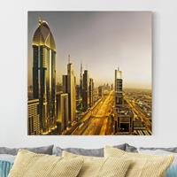 Klebefieber Leinwandbild Architektur & Skyline Goldenes Dubai