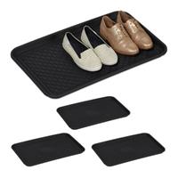 Relaxdays 4 x Schuhabtropfschale Profil Schuhwanne Boot Tray Schuhunterlage Schuhtablett schwarz