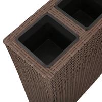 VidaXL Plantenbak verhoogd met 4 potten 2 st poly rattan bruin