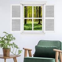 3D Wandtattoo Flügelfenster Waldwiese