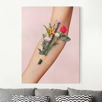 Klebefieber Leinwandbild Arm mit Blumen