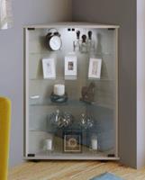 VCM Standvitrine Sammelvitrine Glasvitrine Vitrine Glas Regal Schrank Hängevitrine Jecka, ohne Beleuchtung silber