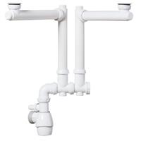 Wirquin dubbele universele sifon wit/grijs