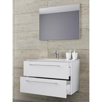 Hioshop Badinos badkamer spiegel 80 cm, wit.