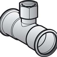 Geberit overgangsfitting met 3 aansluiting C- Staal 213, staal, T-stuk