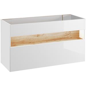 lomadox Waschbeckenunterschrank BERMUDA-56 in weiß-Hochglanz B/H/T x 120/67/45cm - 