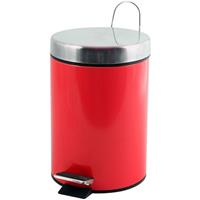 Spirella MSV Prullenbak/pedaalemmer etaal - rood - 5L - 20 x 28 cm - Badkamer/toilet  - Pedaalemmers