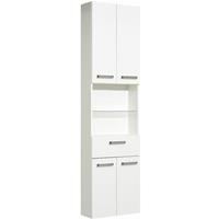 lomadox Badezimmer Hochschrank WARSCHAU-66 in weiß glänzend - B/H/T: 50/195,5/20cm