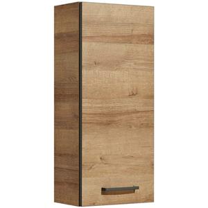 lomadox Badezimmer Hängeschrank RECIFE-66 in Riviera Eiche quer Nb, mit grauer Kante - B/H/T: 30/70/20cm - 