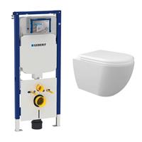 geberit UP720 toiletset met Creavit randloos toilet met bidetsproeier en softclose zitting