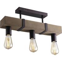Eco-Light Deckenleuchte Texas aus Antikholz, dreiflammig