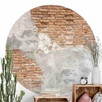 Klebefieber Runde Tapete selbstklebend Betonoptik Shabby Backstein Wand