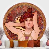 Klebefieber Runde Tapete selbstklebend Alfons Mucha - Edelsteine - Amethyst