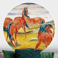 Klebefieber Runde Tapete selbstklebend Franz Marc - Weidende Pferde