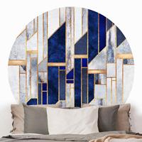 Klebefieber Runde Mustertapete selbstklebend Geometrische Formen mit Gold