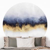 Klebefieber Runde Tapete selbstklebend Wolkenhimmel mit Gold
