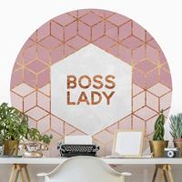 Klebefieber Runde Mustertapete selbstklebend Boss Lady Sechsecke Rosa