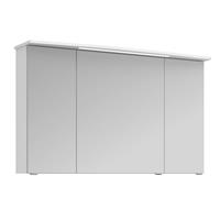 Badezimmer Spiegelschrank 3-türig FES-4010-66 mit Korpus in weiß glänzend inkl. LED - B/H/T: 122/72/27cm