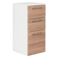 Badezimmer Midischrank mit 2 Schubkästen LAGOS-02 Eiche hell Nb., B x H x T ca. 35,2 x 75 x 36,8cm