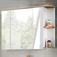 Badezimmer Spiegelschrank, CAMPOS-56 weiß mit Wotaneiche, B x H x T ca. 94 x 71 x 20 cm