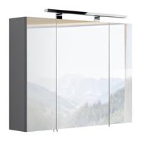 Spiegelschrank 80cm anthrazit RIMAO-100 LED-Beleuchtung, B x H x T: ca. 80 x 68 x 20 cm