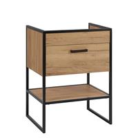 Waschbeckenunterschrank in Industrial-Design MANHATTAN-56 in Gold Craft Oak/schwarz B/H/T ca. 60/82,3/46cm