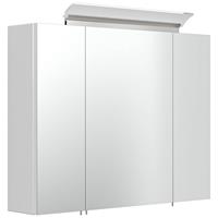 Badezimmer Spiegelschrank 80 cm inkl. LED-Acryllampe ABUJA-02 in weiß Hochglanz, B/H/T: 80/62/17cm