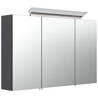 Badmöbel Spiegelschrank 100cm in anthrazit ABUJA-02 inkl. LED-Acryllampe, B/H/T: 100/62/17cm