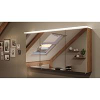 Spiegelschrank 120cm NEWLAND-02 inkl. LED-Acryllampe, Eiche hell Nb., B/H/T: 120/63,5/17-22cm