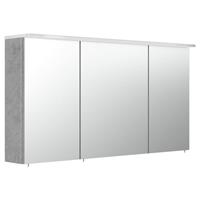 Spiegelschrank 120cm NEWLAND-02 inkl. LED-Acryllampe, Beton-Optik, B/H/T: 120/63,5/17-22cm