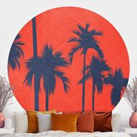 Klebefieber Runde Tapete selbstklebend Palme Cote d´Azur