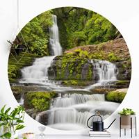 Klebefieber Runde Tapete selbstklebend Upper McLean Falls in Neuseeland