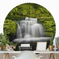 Klebefieber Runde Tapete selbstklebend Lower McLean Falls in Neuseeland
