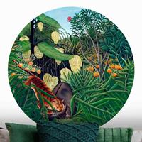 Klebefieber Runde Tapete selbstklebend Küche Henri Rousseau - Kampf zwischen Tiger und Büffel
