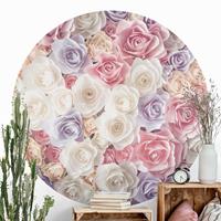 Klebefieber Runde Tapete selbstklebend Pastell Paper Art Rosen