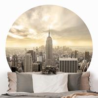 Klebefieber Runde Tapete selbstklebend Manhattan Dawn