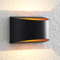 Arcchio Jasina LED wandlamp, halfrond, zwart