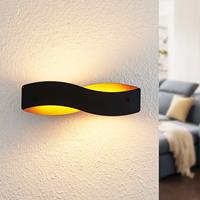 Arcchio Shana LED wandlamp, zwart-goud
