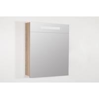 Saniclass 2.0 spiegelkast 60x70x15cm rechtsdraaiend 1 deur met LED verlichting Legno Calore 7256