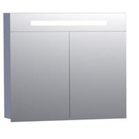 Saniclass Double Face spiegelkast 80x70x15cm 2 deuren met LED verlichting mat wit 7548