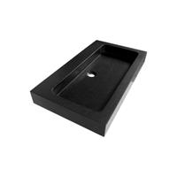 Saniclass Black Spirit meubelwastafel 80cm 1 wasbak 0 kraangaten natuursteen zwart 2380